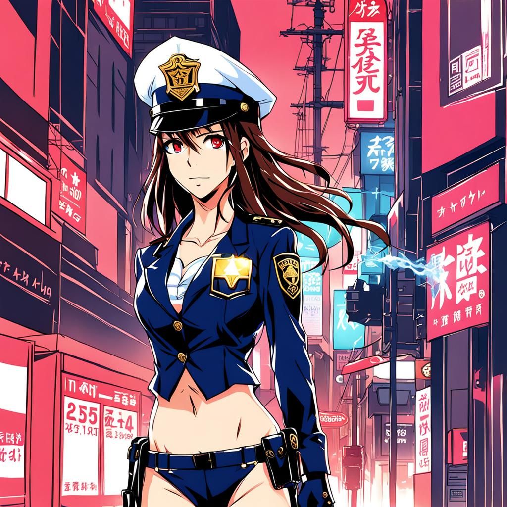 Anime Style Bikini Cop Arrests Villain