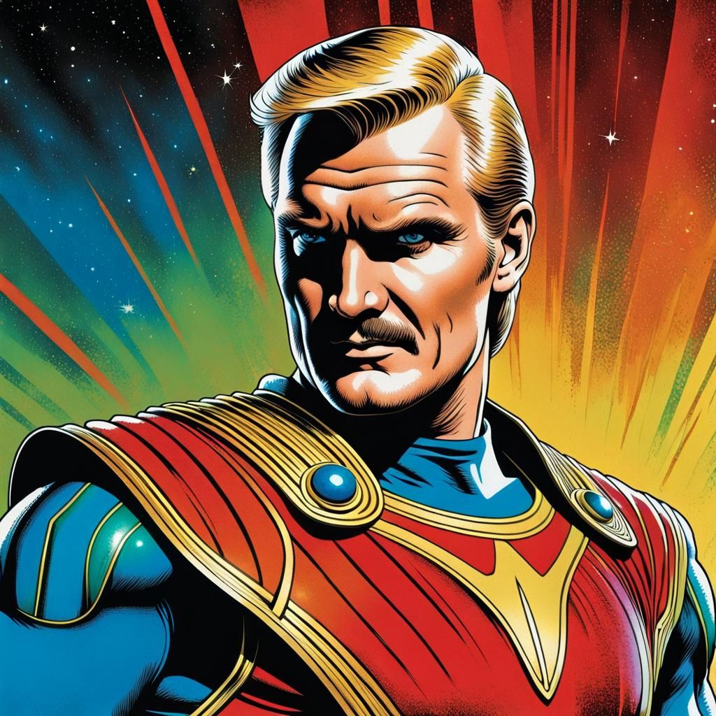 Flash Gordon Portrait in Dan Barry Comic Style
