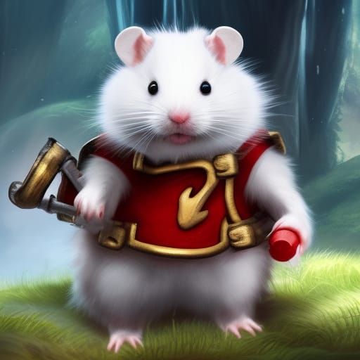 Cute Hamster Pirate in Detailed Matte Painting