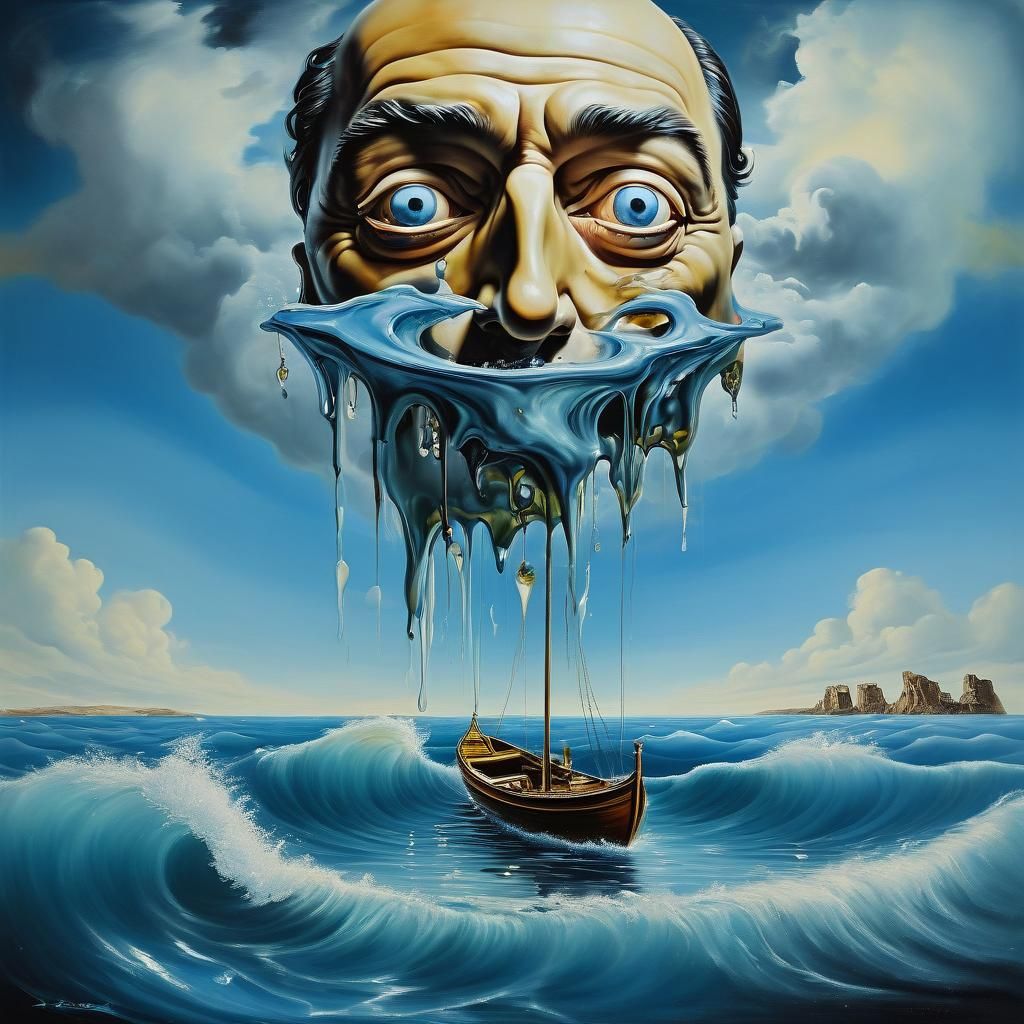 Surreal Eternity: A Melting Oil Canvas