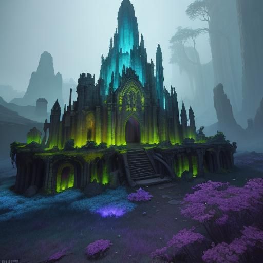 Glowing Cave Diamond in Fantasy Oil Painting