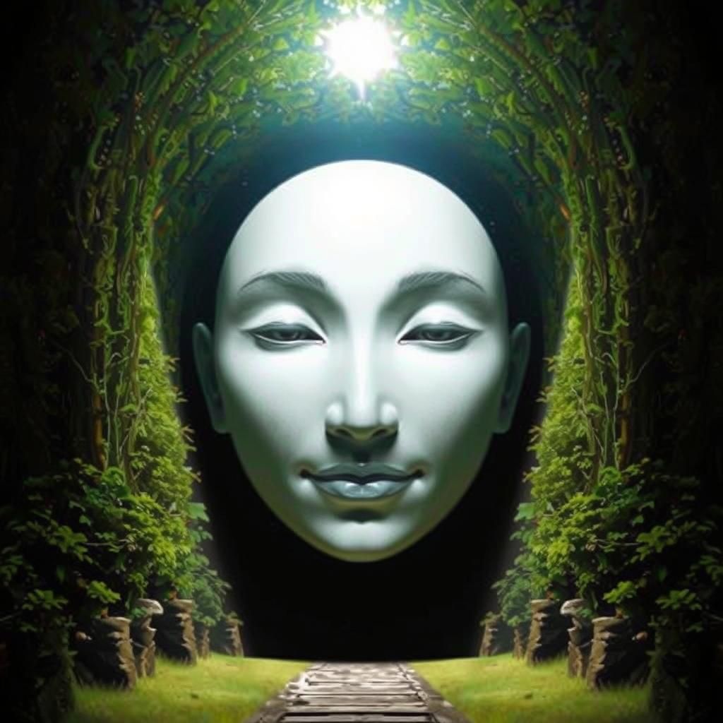 Divine Nature Spirit Appears in Green Portal