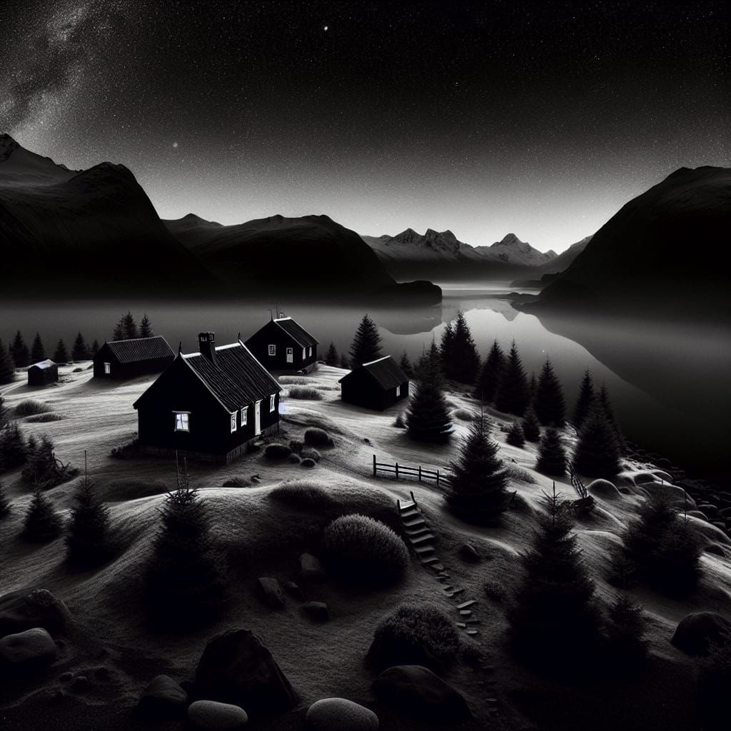 Monochromatic Utopia: Immersive Black World in Hyperrealisti...