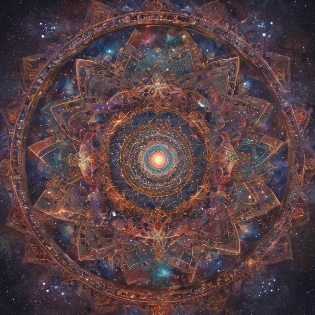 Surreal Ancient Spirit Amidst Infinite Mandalas