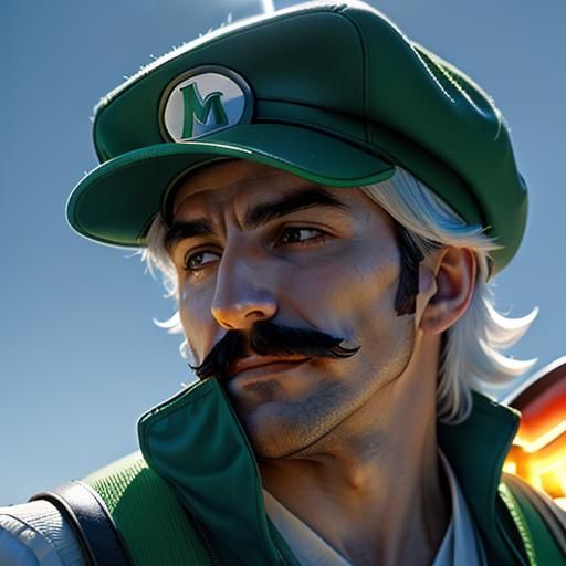 Luigi's Ultra Instinct Omen Transformation in Photorealistic...
