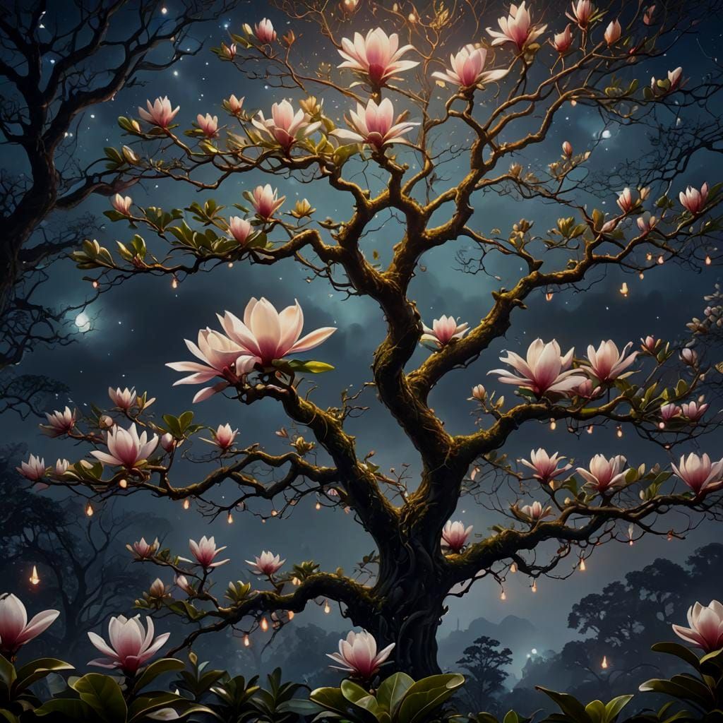 Magnolia grandiflora tree