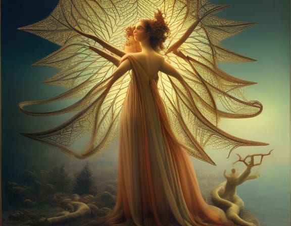 Brain Network in Warped Perspective, Fashion Magazine Style