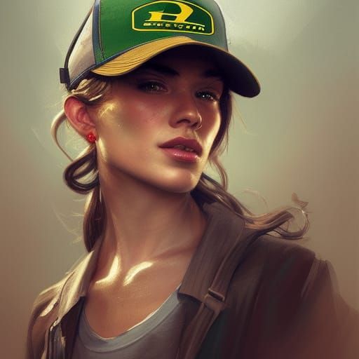 John Deere Cap Portrait in Artgerm Style