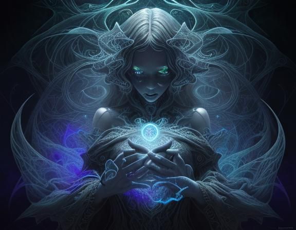 Cosmic Ghostly Figures in Dark Fantasy Style