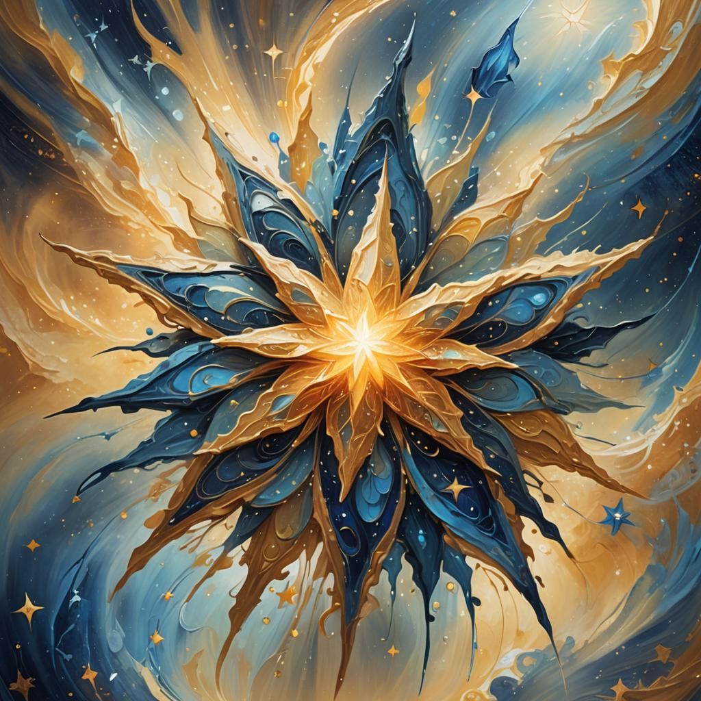 Mystical Morning Star in Vibrant Oil Painting Style