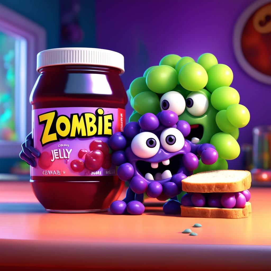 Pixar Style Zombie Grape Jelly