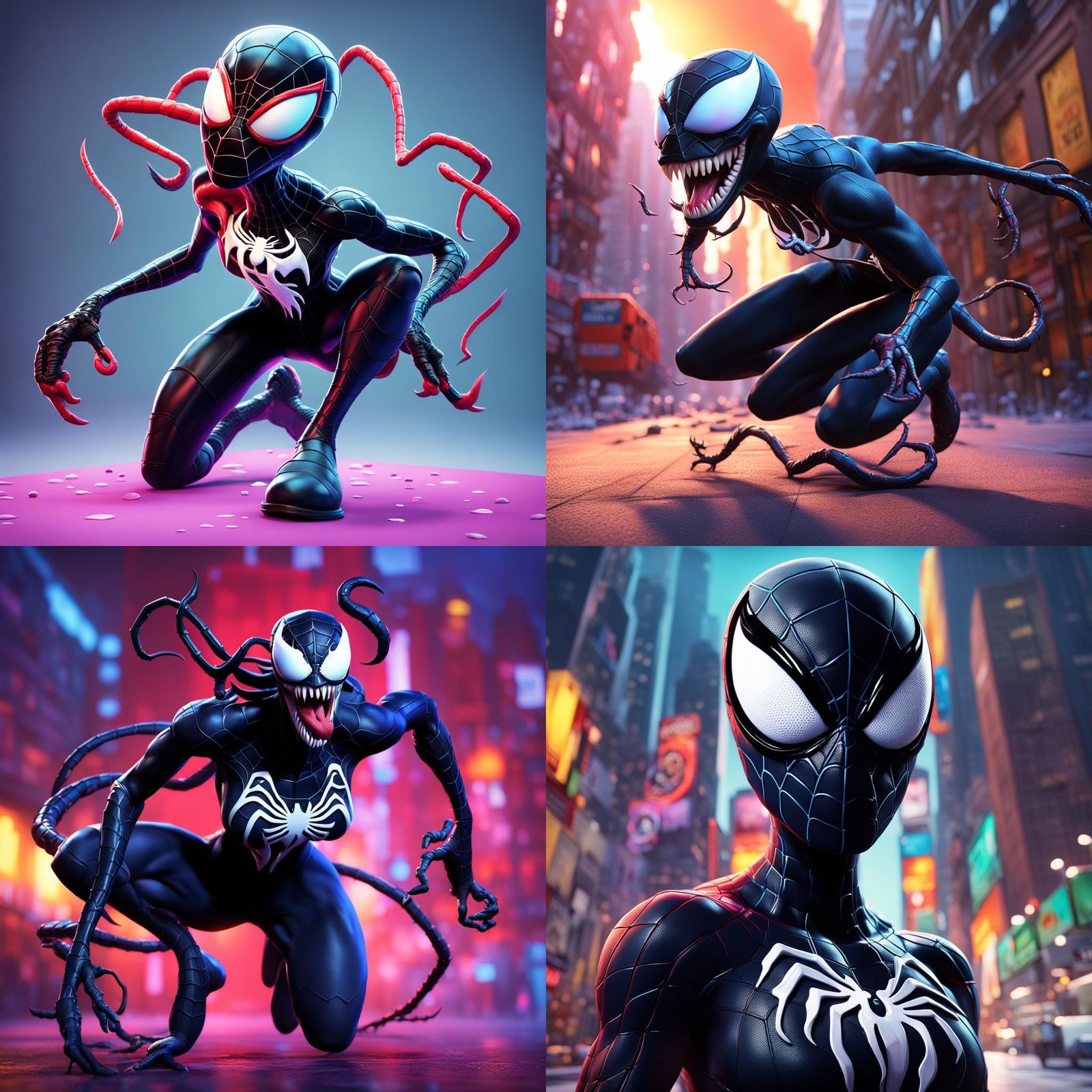 She Venom in 3D Digital Art Style