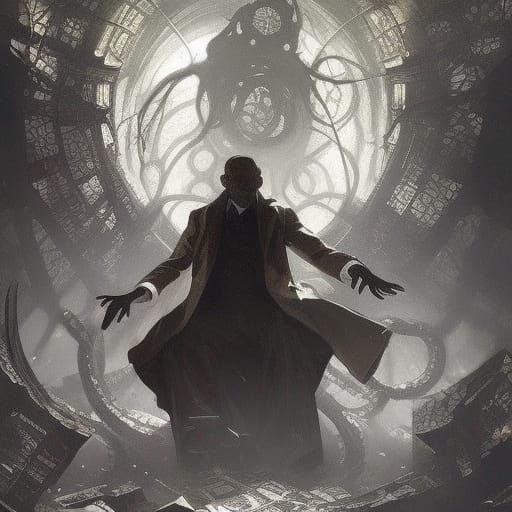 Cosmic Horror Figure in Digital Art Style