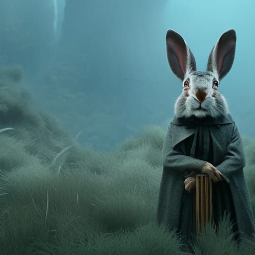 Victorian Expedition Bunny Rabbit: Digital Matte Painting
