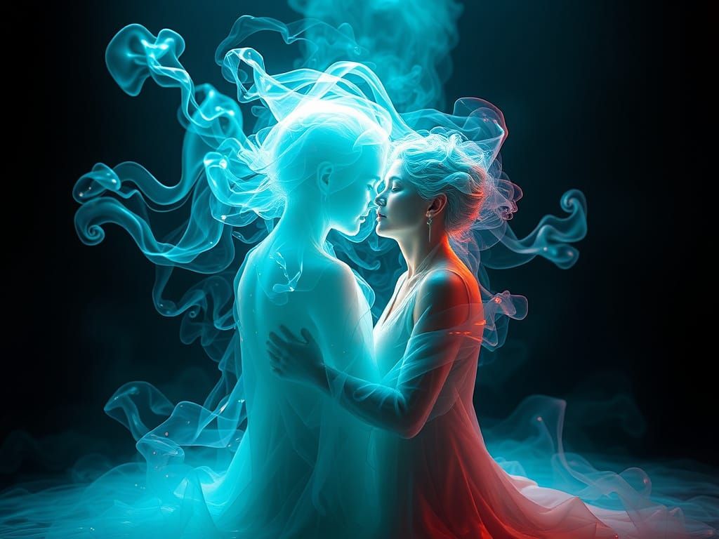In Heat Vaporization a Man Sighs and a Woman Clad in Sublime...