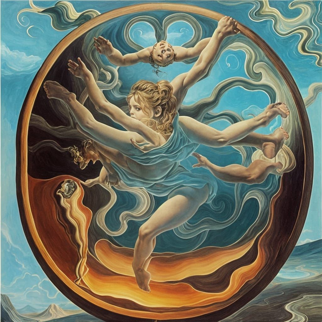 Surreal Landscape with Elastic Flora, in Dali Style