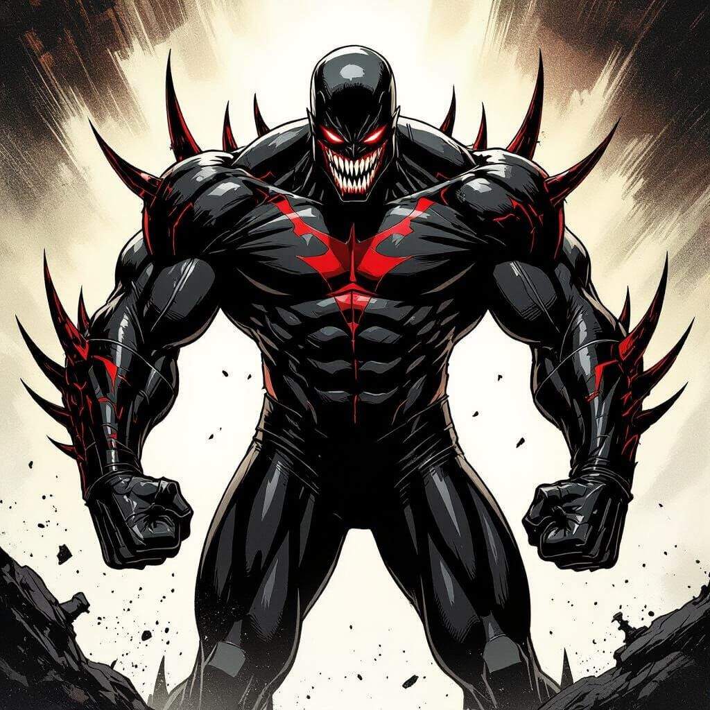 Menacing Supervillain with Enormous Teeth and Fists