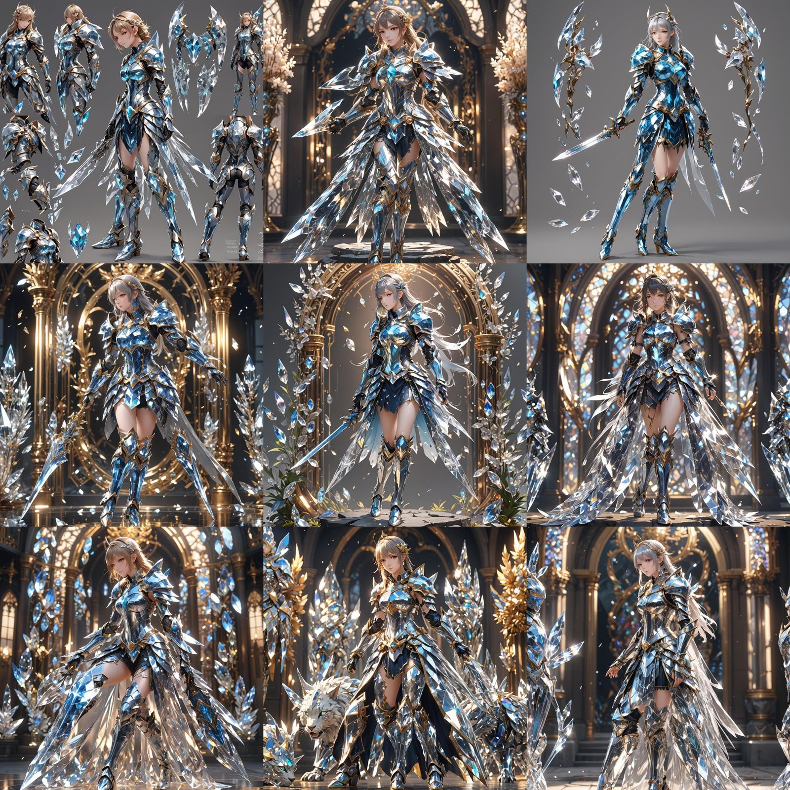Crystal Armor Full Body 3D Anime Art