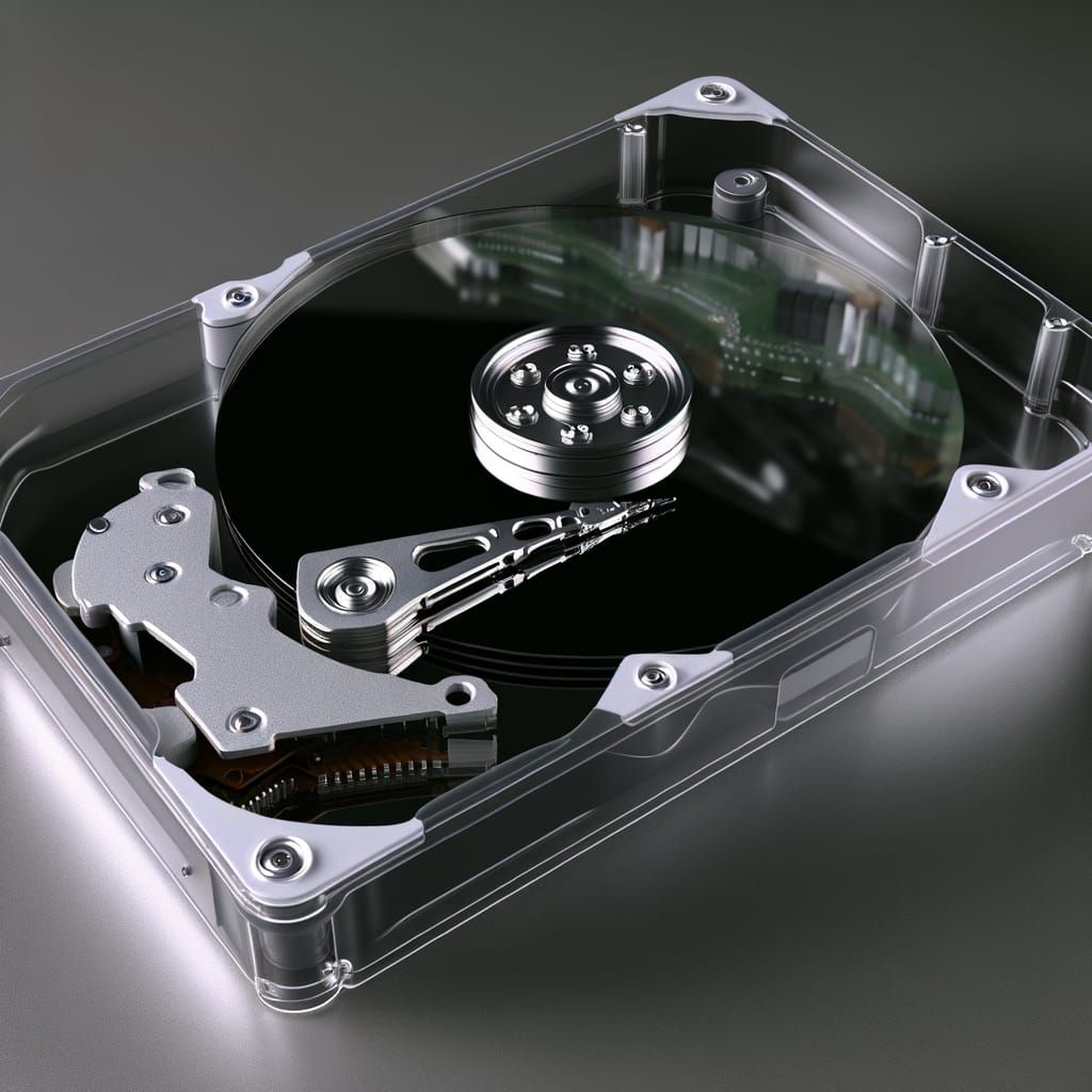Transparent Hard Drive: A Realistic High-Definition Image