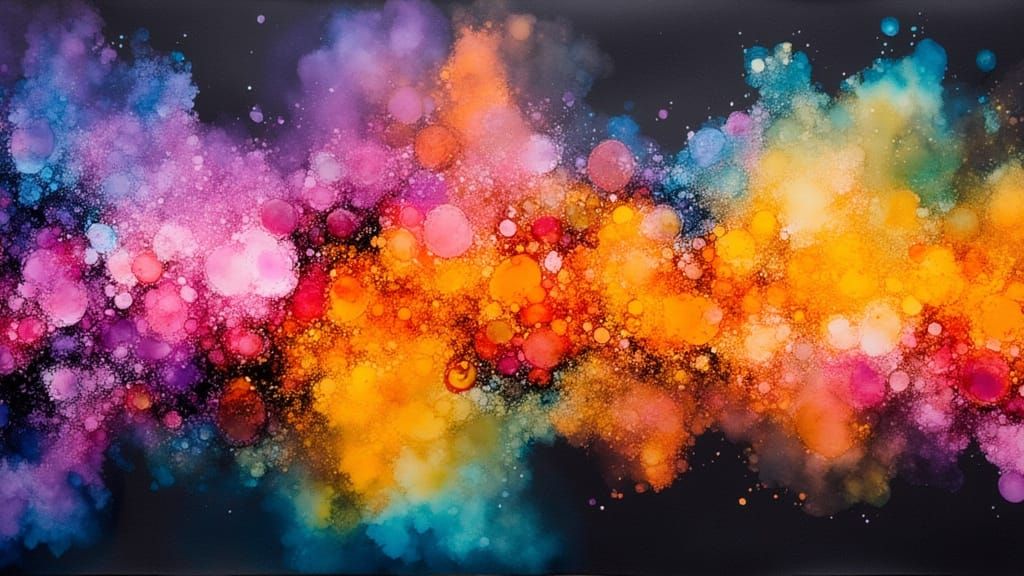 Alcohol Inks Art with Stratified Colors