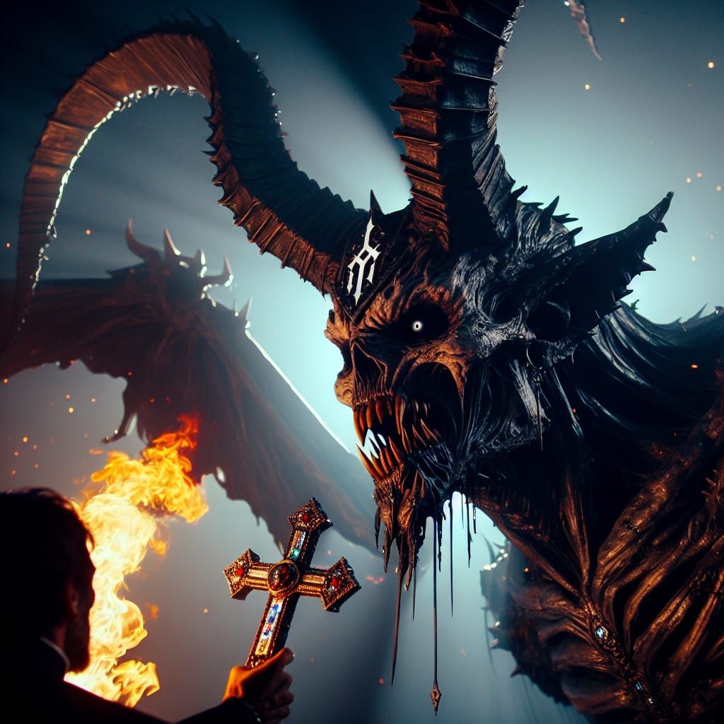 Demonic Entity Ignites in Cinematic Battle