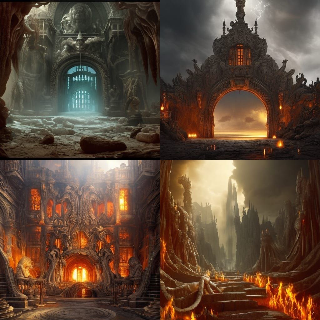 Epic Cinematic Gates to Hell Digital Painting