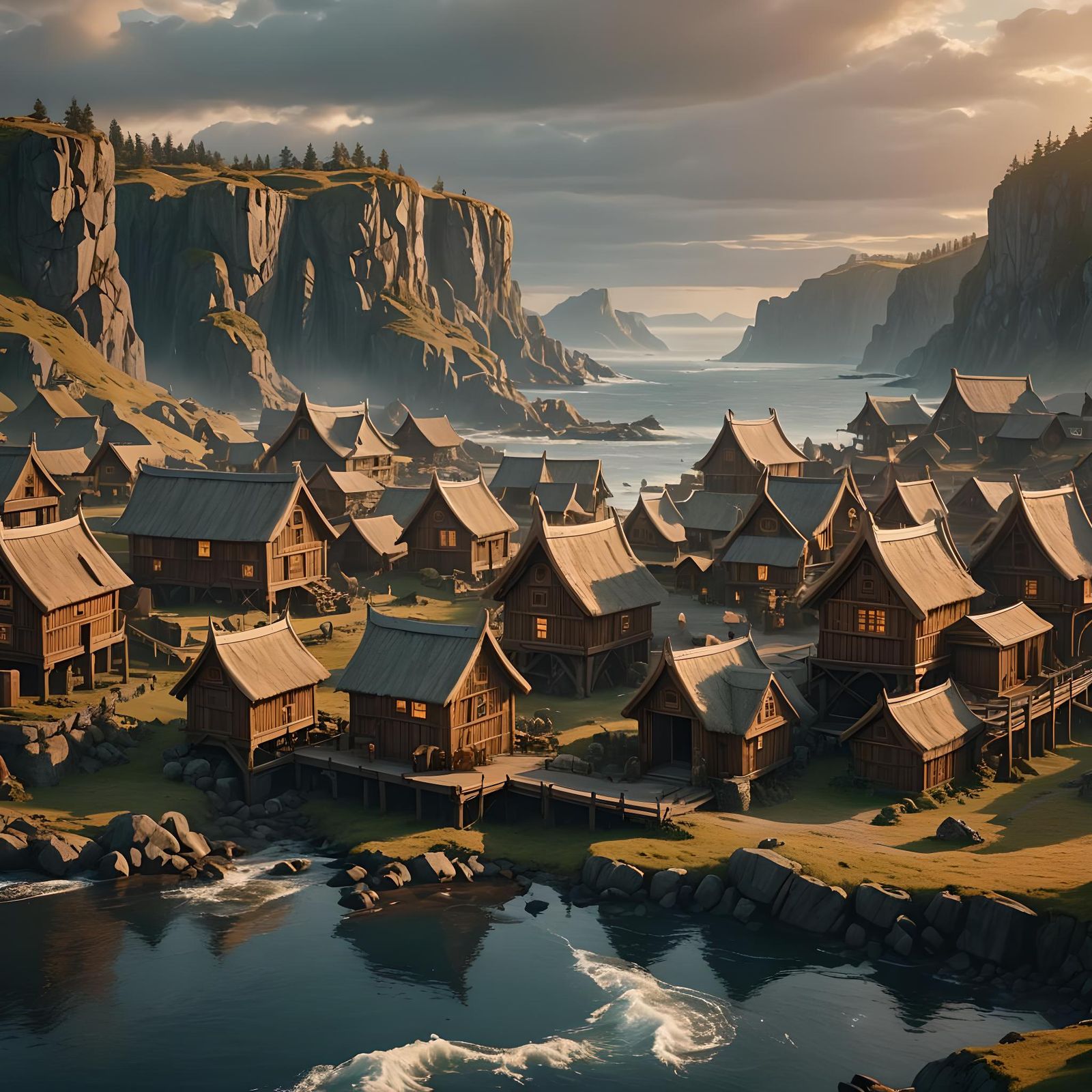 Picturesque Viking Village by the Sea