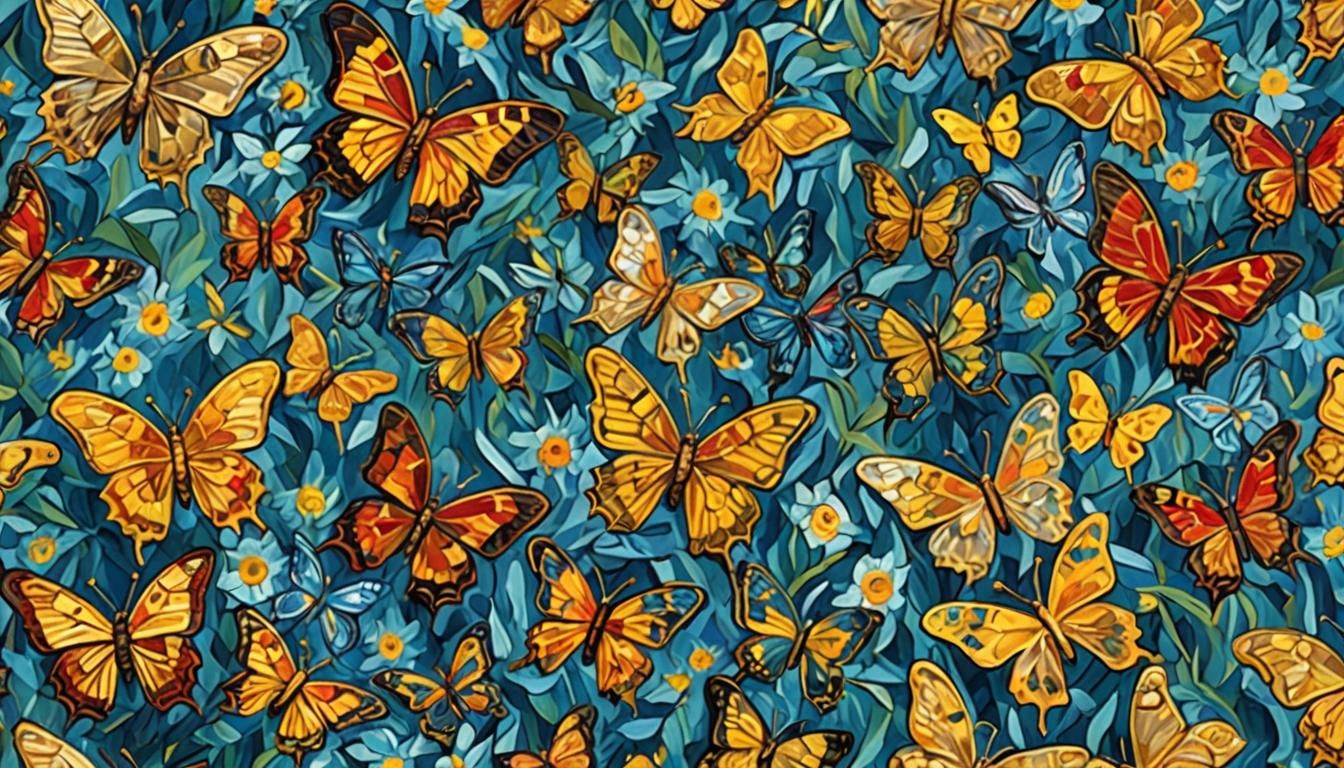 Butterfly in Post-Impressionist Style