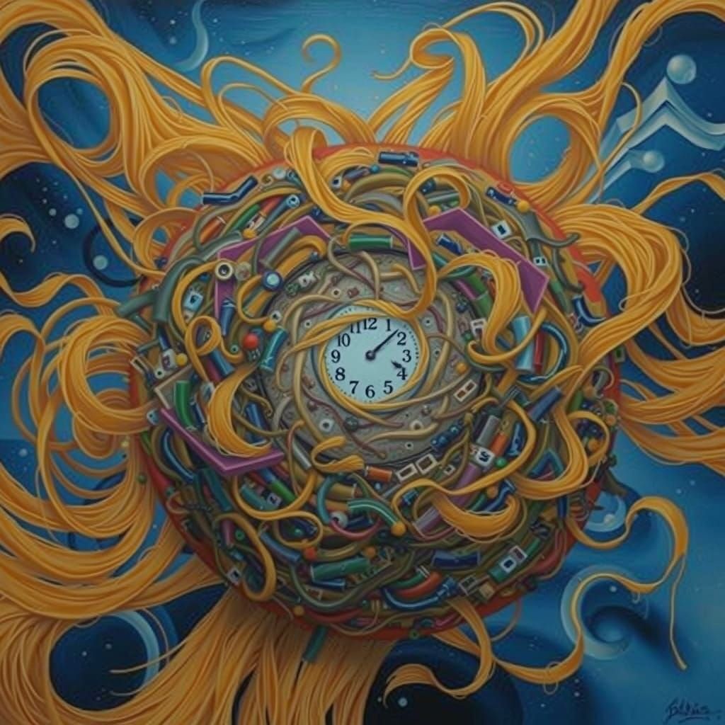 Surreal Pasta Landscape in Daliesque Style