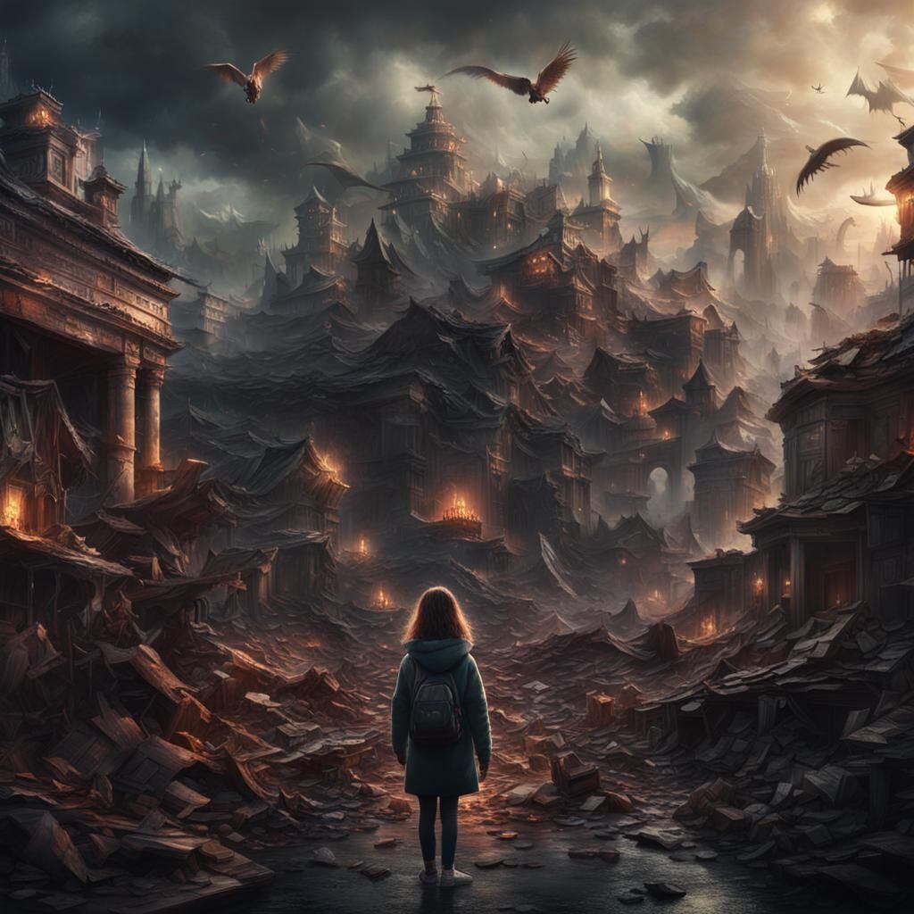 Girl Hiding Inner Demons: Digital Matte Painting