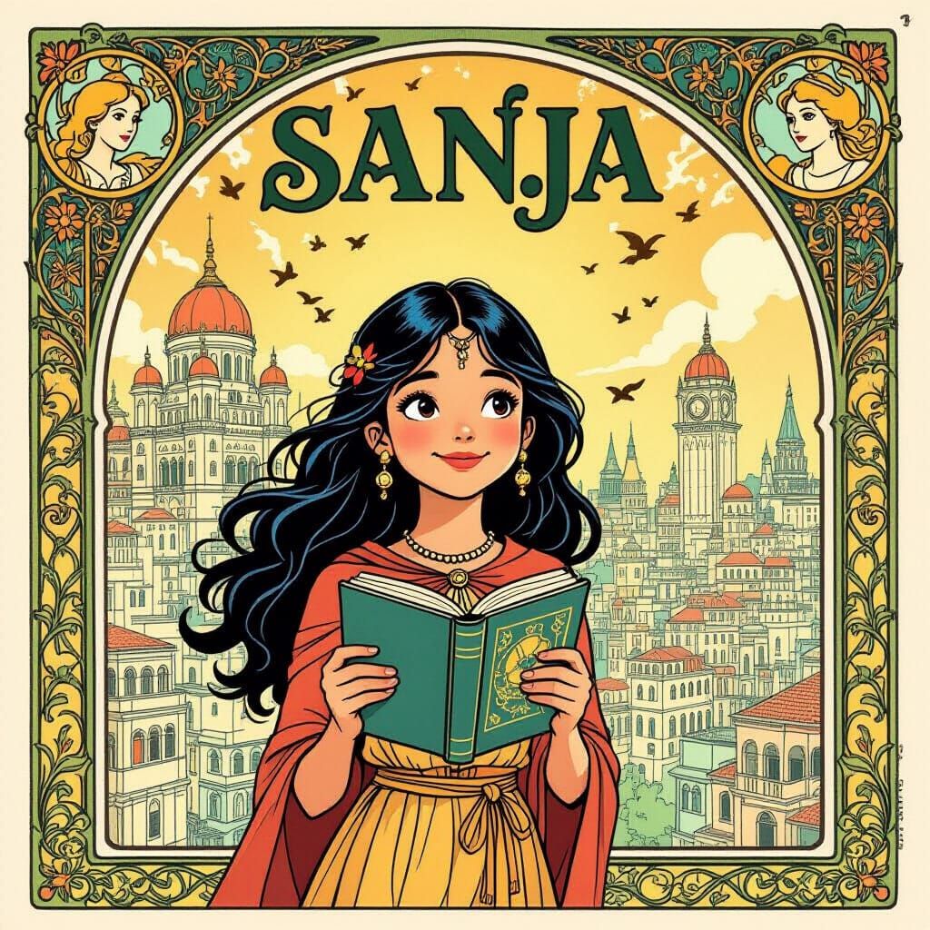 Art Nouveau Young Girl in Mumbai