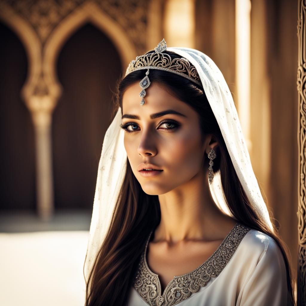 Beautiful Arab Princess Portrait in Hyperrealism