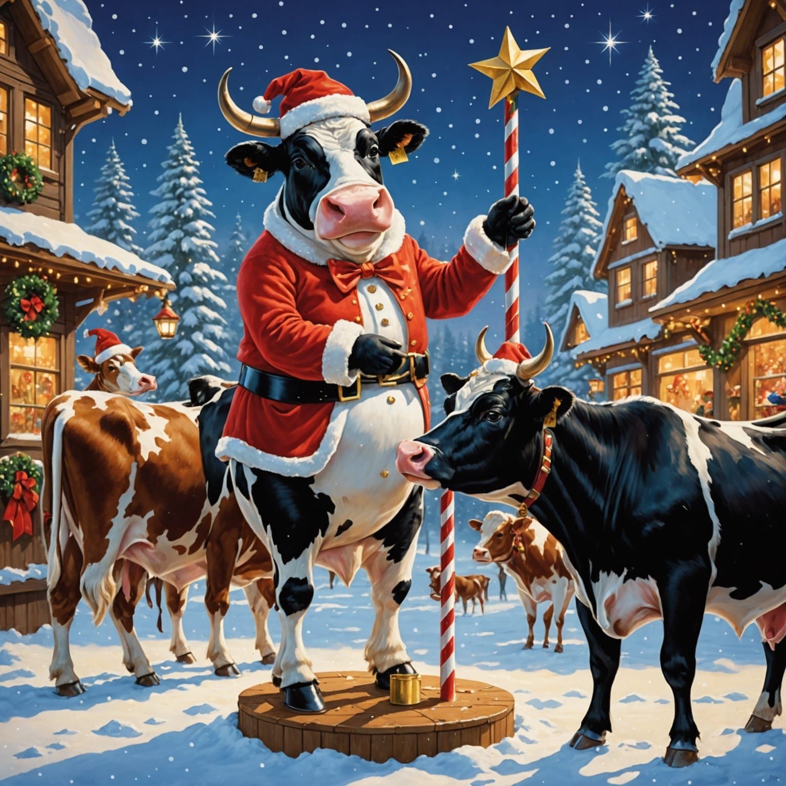 Mischievous Winter Festivities with Dancers in Bikinis