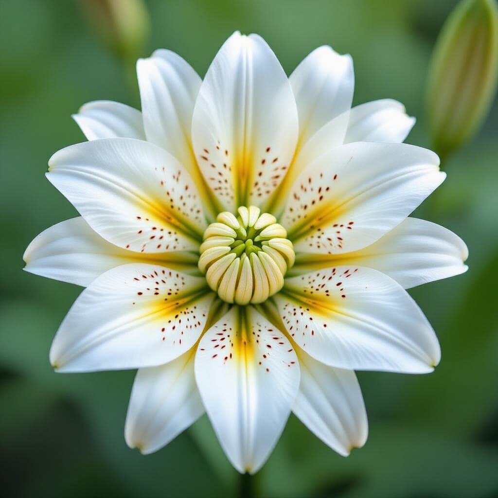 Zen Lily Mandala Illustration with Soft Flowing Lines