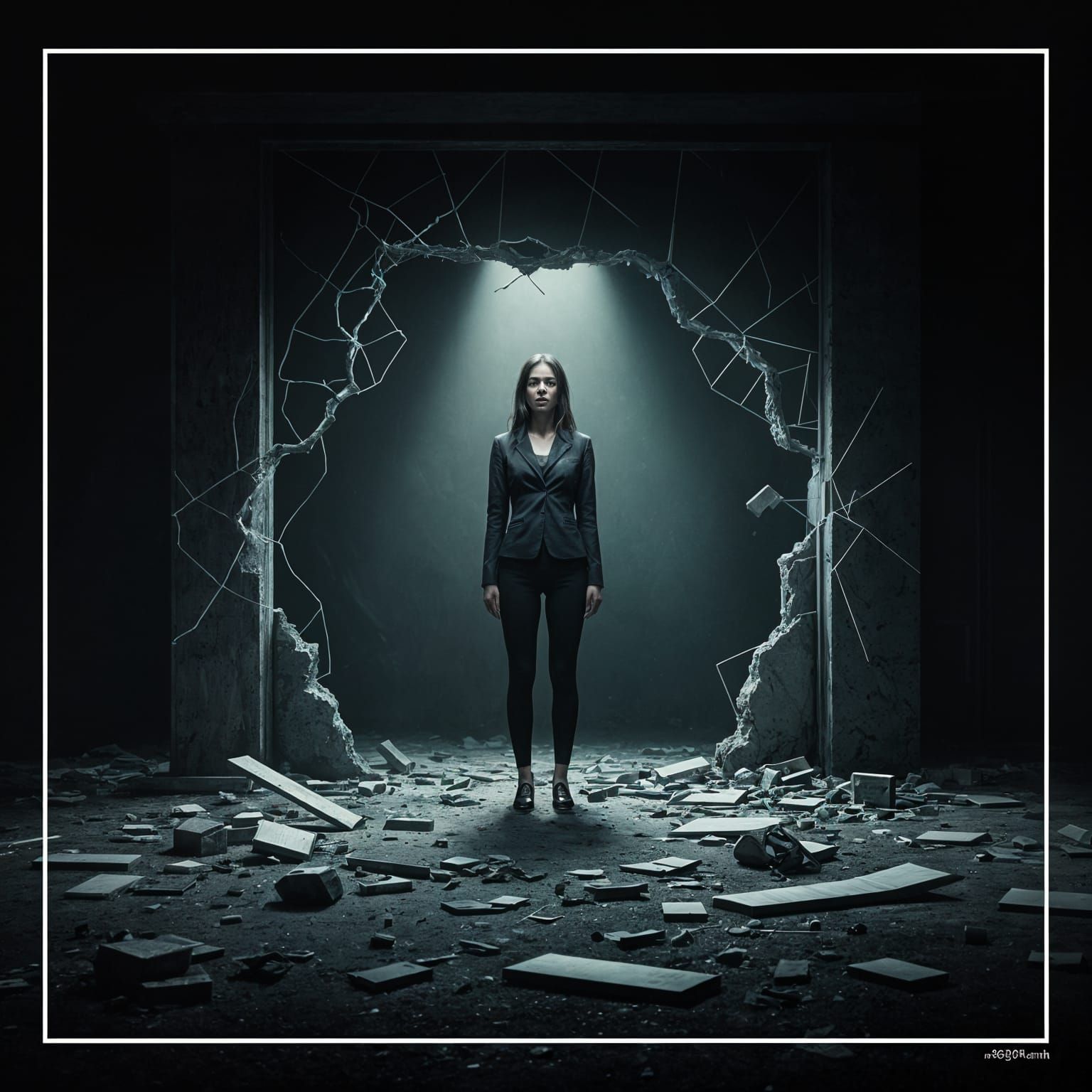 Surreal Crime Scene with Negative Space