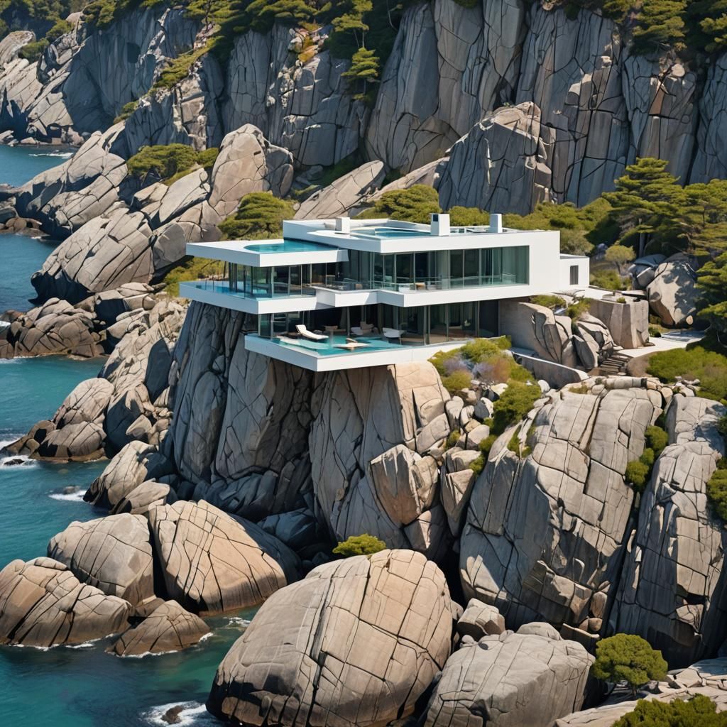 Modern Coastal Architecture on Rugged Terrain
