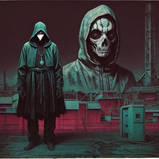 Eerie Cult Ritual in Analog Lomography Style