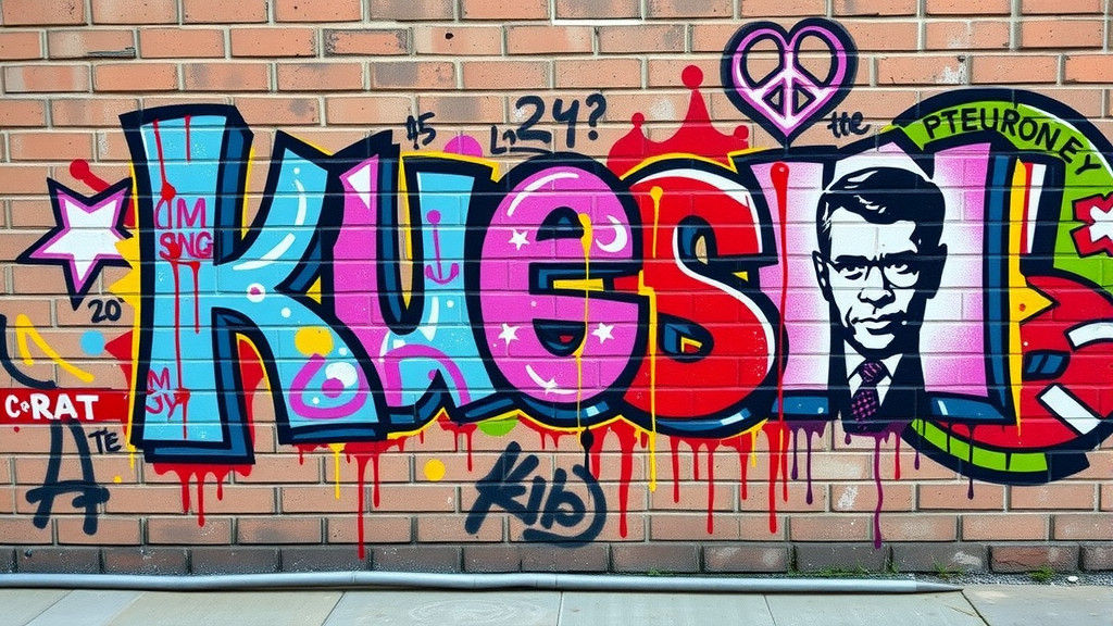 Dynamic Graffiti Mural on Brick Wall