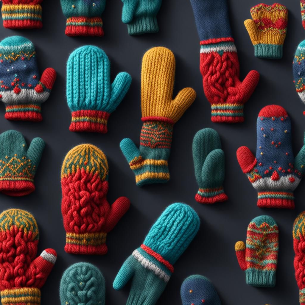 Knitted Mittens: A Beautiful Matte Painting