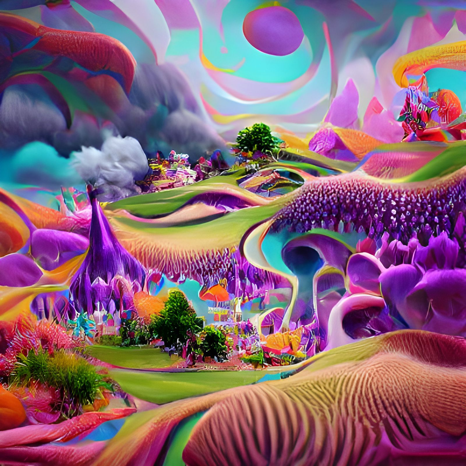 Psychedelic Dreamscape: A Land of Imagination