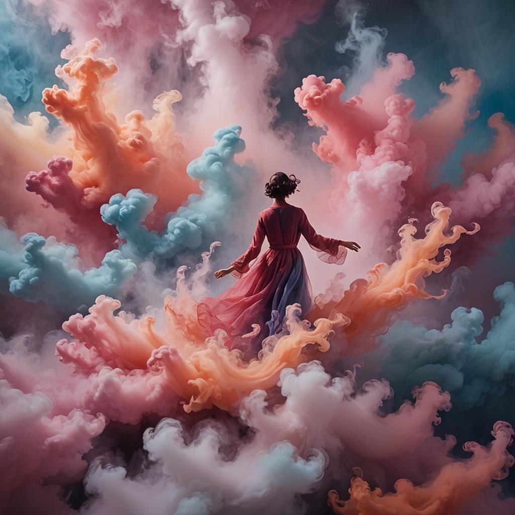 Dream Shaper in Surreal, Ethereal Landscape