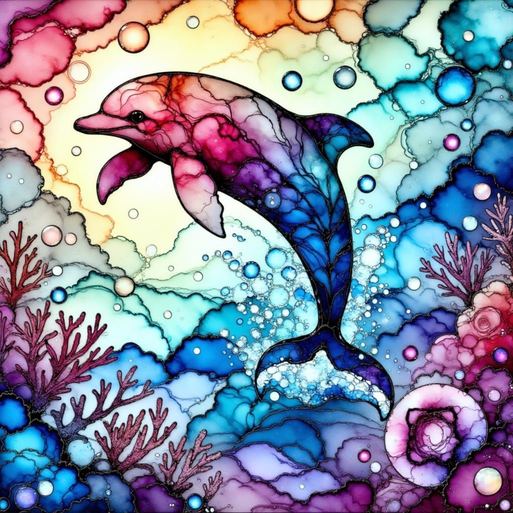 <lora:Alcohol Ink Splash:1.0> stained glass alcohol ink spla...