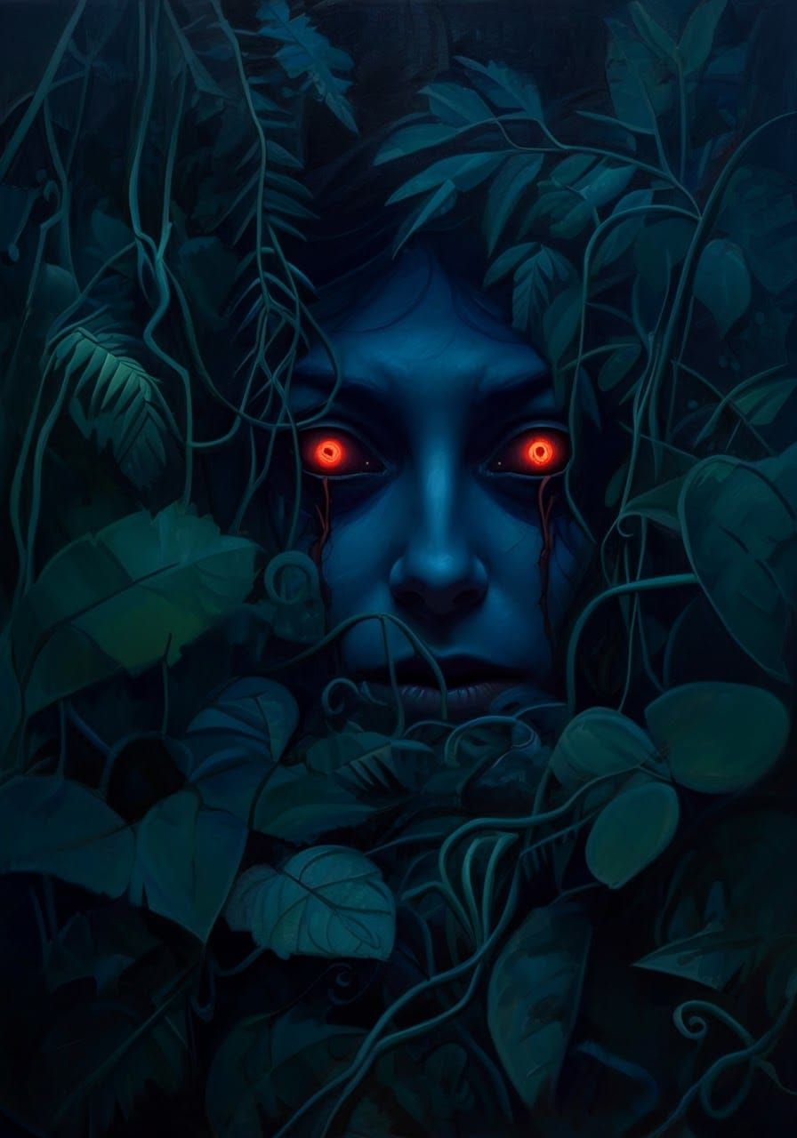 Eerie Jungle Apparition in Rousseau Noir Style