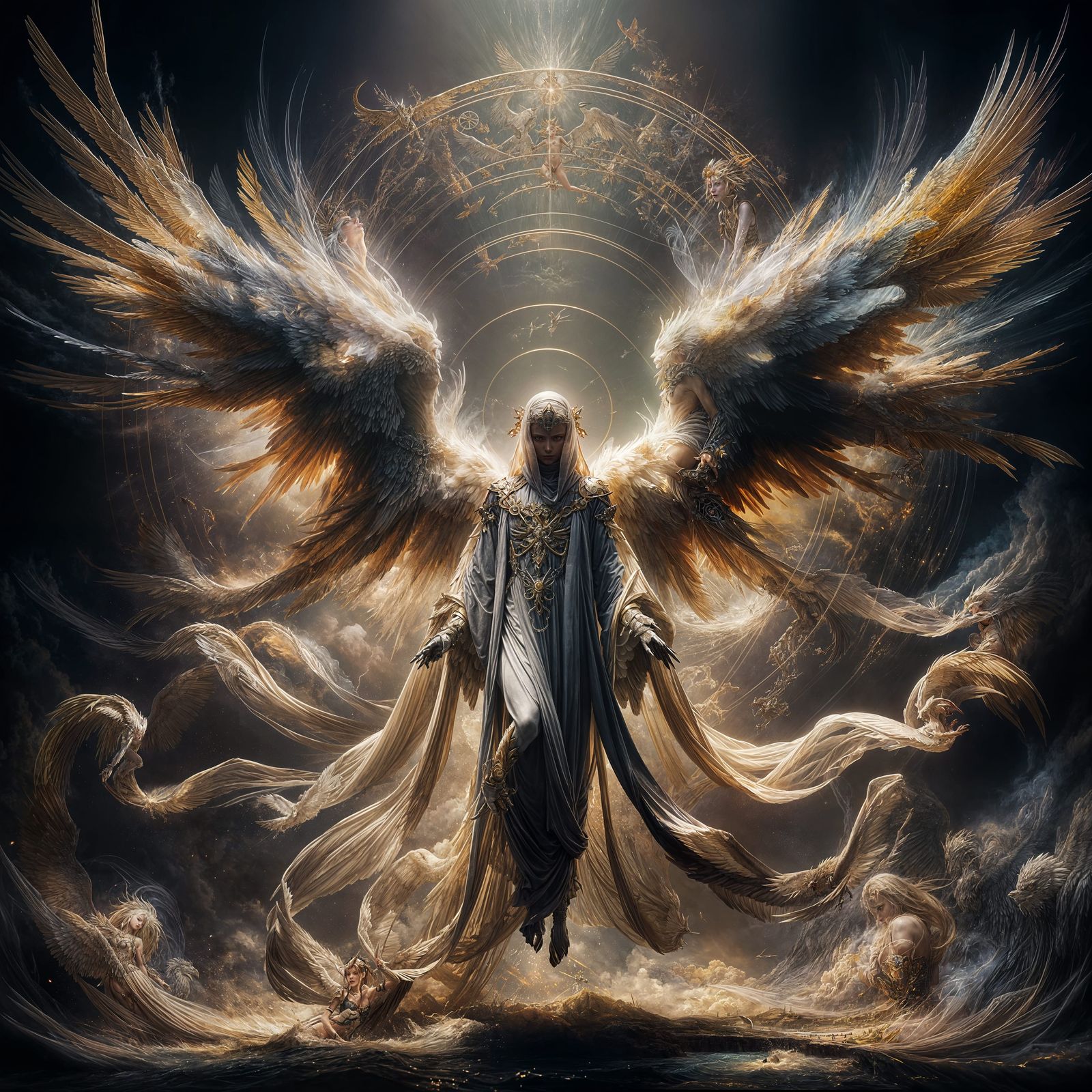 Ethereal Celestial Entity in Renaissance Style