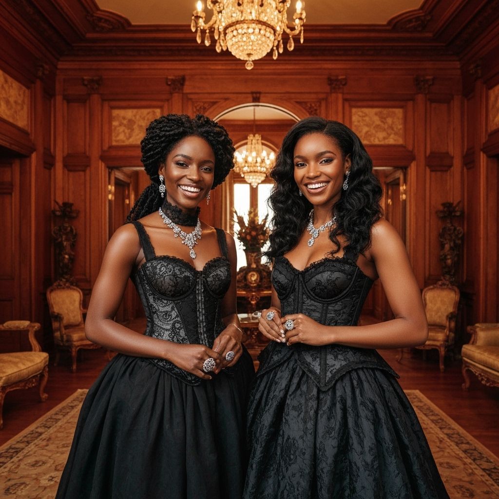 Gothic Fashion Models in Victorian Interior