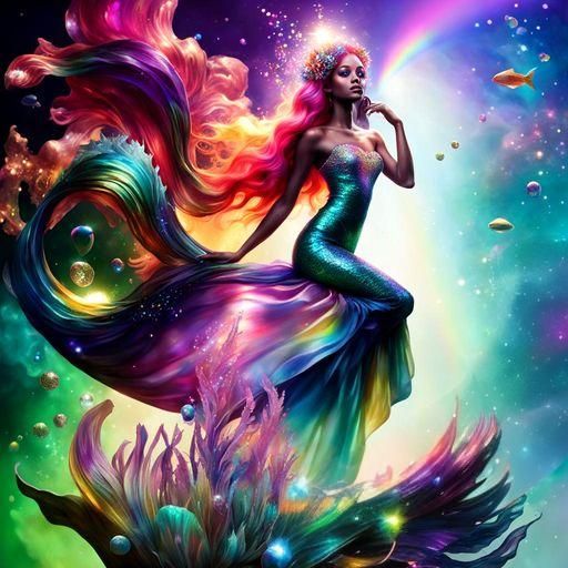 Iridescent Galactic Seaweed Shimmers in Rainbow Oil