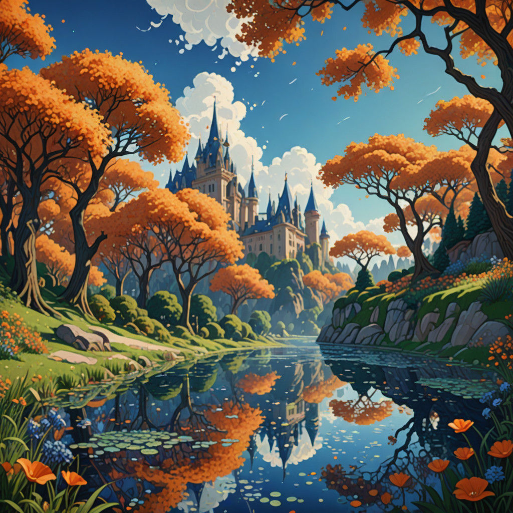 Vibrant Neo-Impressionist Masterpiece in Soft, Cinematic Lig...