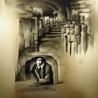 Eerie Catacombs: A Solitary Journey