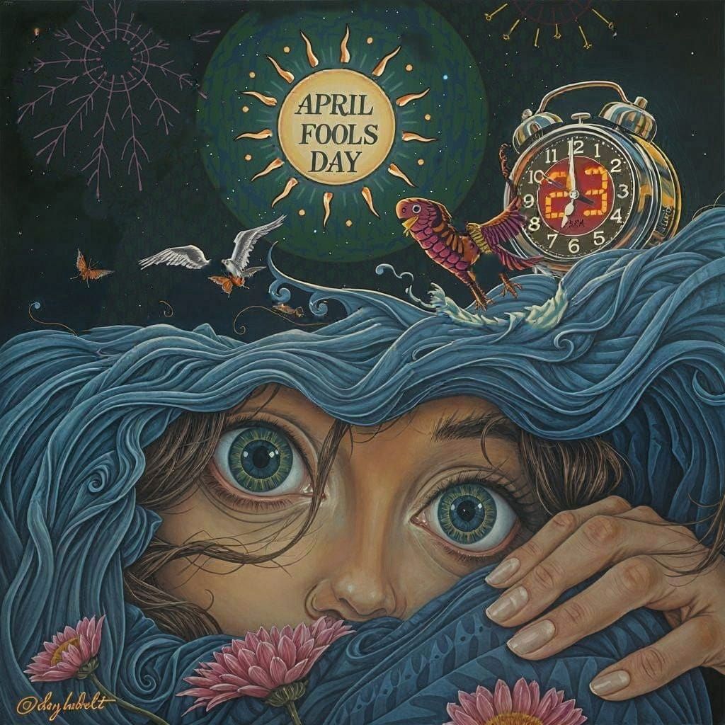 Surreal Landscape Bathed in Vibrant, Wavering Light