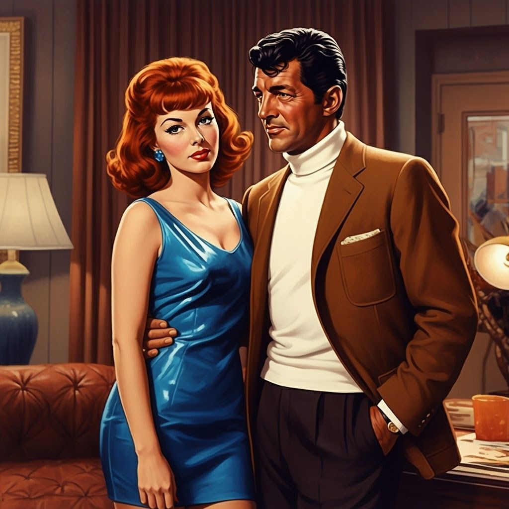Dean Martin & Woman in Retro Bachelor Pad
